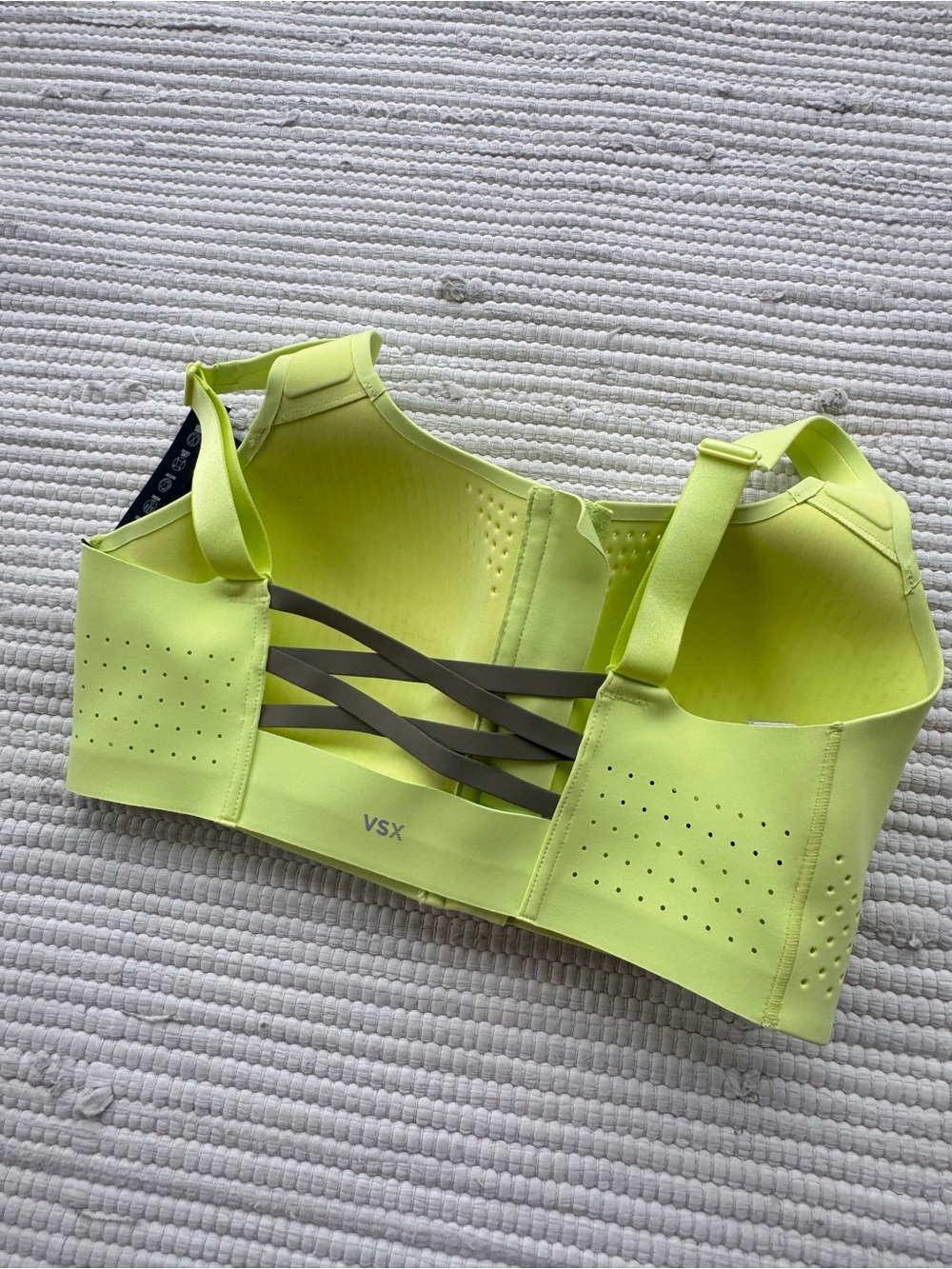 Victoria’s Secret VSX High Support Front-Zip Sports Bra Neon Lime 34D NWT - Picture 6 of 9